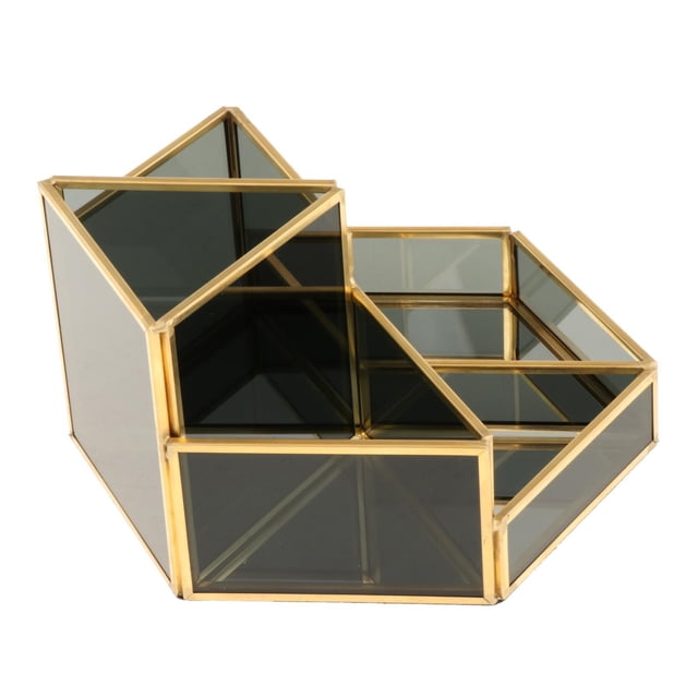 Organizador de maquillaje creativo - Caja organizadora de almacenamiento - Organizador de mesa - Vitrina Titular Negro A