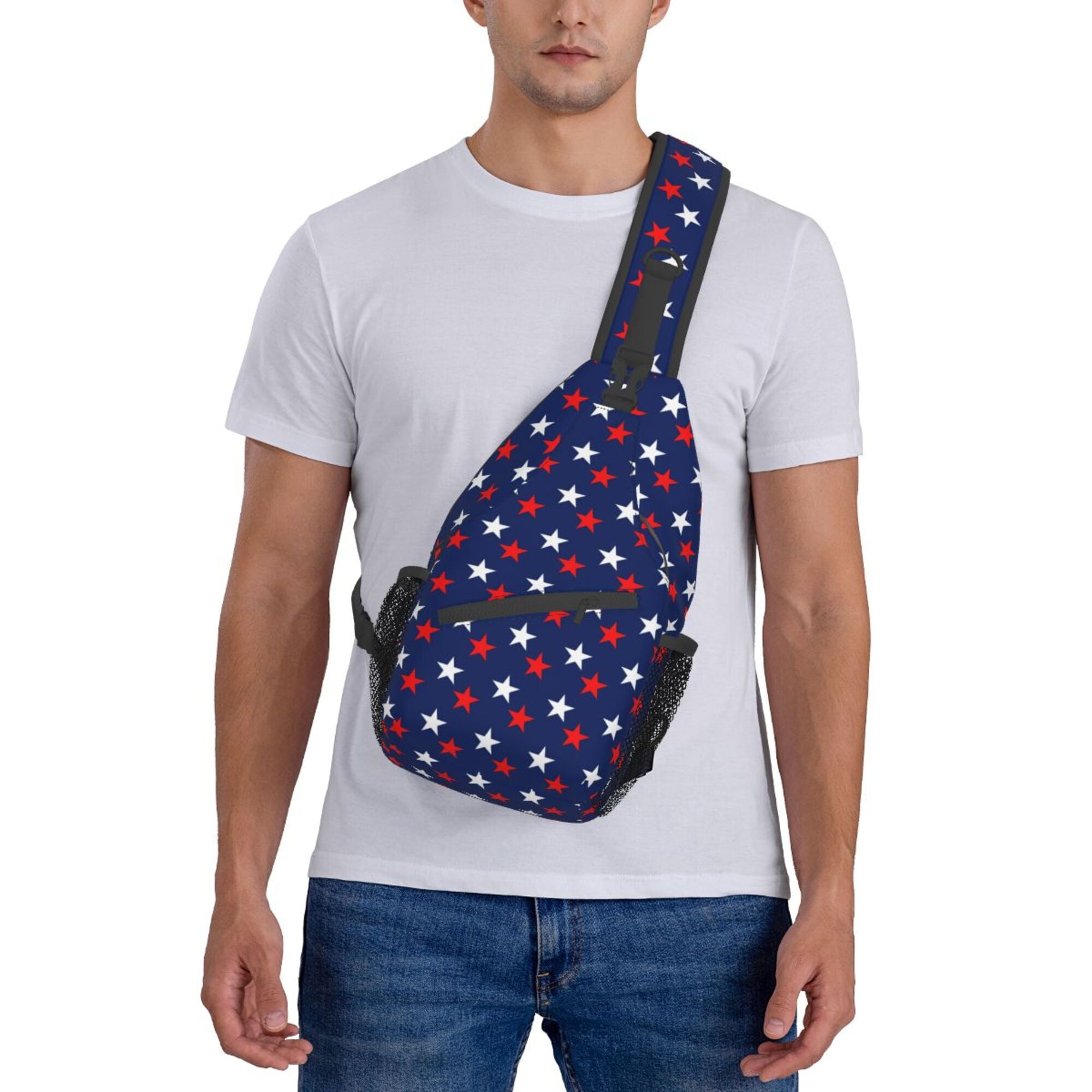 Tilbud apotek Parcel ZICANCN Crossbody Sling Bags for Women Men,America Patriotic Red White Blue  Stars Casual Shoulder Backpacks for Hiking Daypacks - Walmart.com