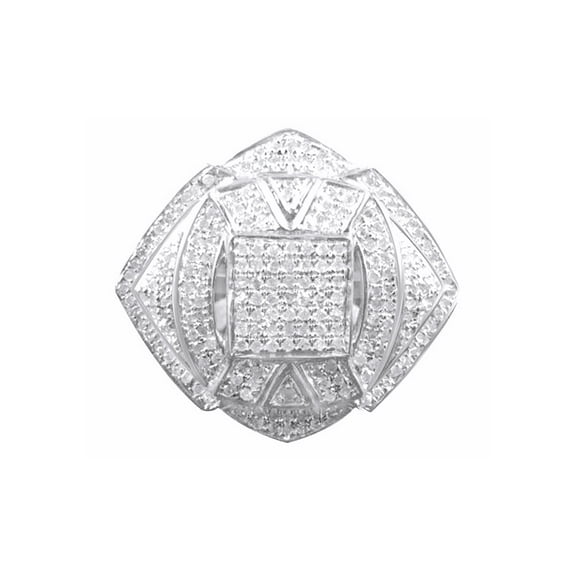 AFFY White Natural Diamond Wedding Ring In 10k White Gold (1 Cttw)