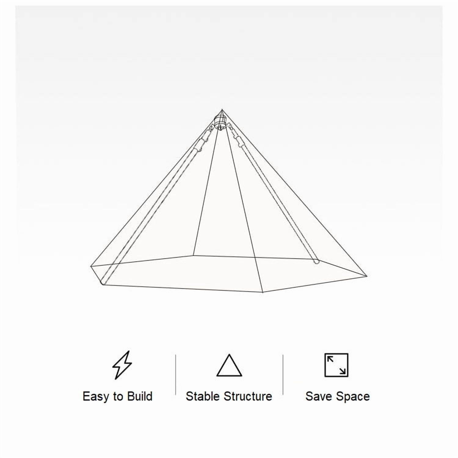 Outdoor Portable Camping Pyramid Tent Waterproof Anti-UV Centre-Pole-Free Indian Teepee Tent