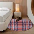 thumbnail image 3 of Orange Blue Round Area Rug 3 FT, Small Kitchen Bathroom Mats, British Style Buffalo Plaid Lattice Washable Indoor Outdoor Throw Runner Carpet Non-Shedding Doormat for Table Shower Sofa Entryway, 3 of 8