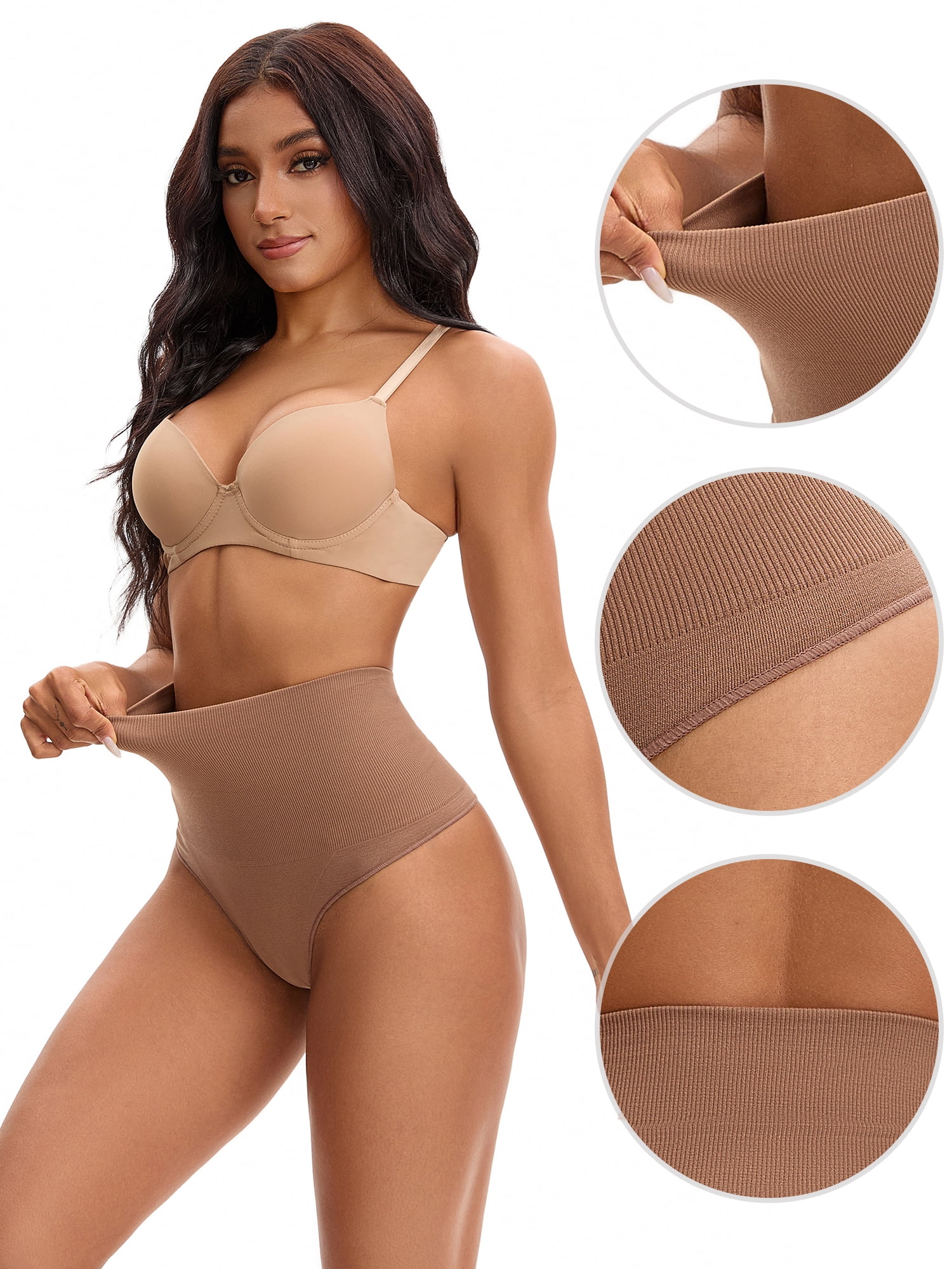 Unique Bargains Women's Tummy Control High Waist Shaping Panties S Coffee