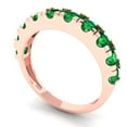 thumbnail image 2 of 1 ctw Wedding Band for Women - 14K Rose Gold Simulated Emerald Stackable Eternity Ring, 2 of 6