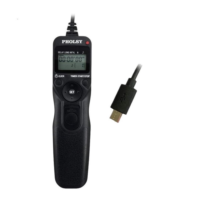 Cable de control remoto con temporizador PHOLSY RR90 para Fujifilm