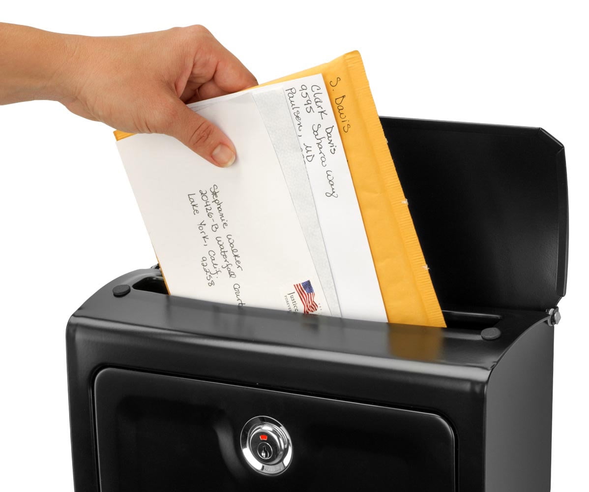 Architectural Mailboxes 2596B-10 Sienna Locking Wall Mount Mailbox - Black - Medium