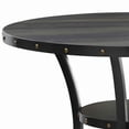 thumbnail image 2 of Wooden Round Counter Table with Open Shelf and Nailhead Studs Black, 2 of 3