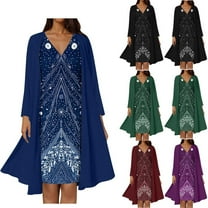 Jinhomg Womens Fashion Summer Outfits Knee Length Mother of The Bride formal Dress Elegant Sequin Wedding Guest Dresses with Chiffon Cardigan Purple XL