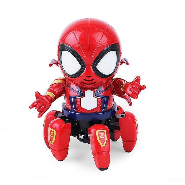 Robot RedSpider-man con luz y música, diseño de patas de araña con brazos ondulantes, juguete Musical