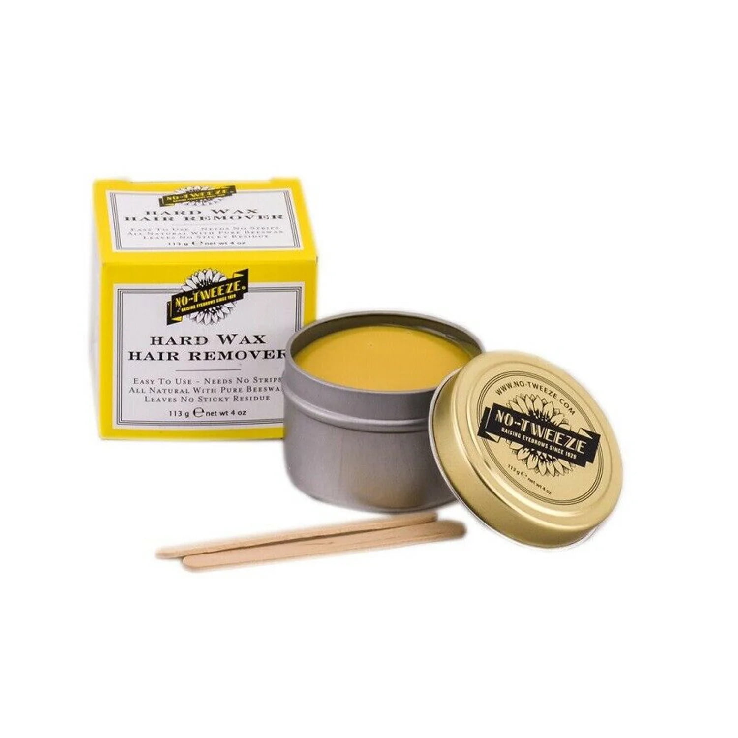 No-Tweeze Hard Wax Hair Remover, 4 oz for Face, Eyebrow & Lip