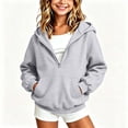 thumbnail image 5 of akafmk Girls Half Zip Hoodie Sweatshirt Long Sleeve Pullover Sweatshirts with Pocket Solid Color Casual Hooded Top Versatile Fall Clothes, Size 5-6 Years, 5 of 6