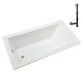 thumbnail image 4 of Streamline N-4100-709-CH 72 in. x 36 in. Acrylic Soaking Drop-In Bathtub in Glossy White, With External Drain in Polished Chrome, 4 of 12
