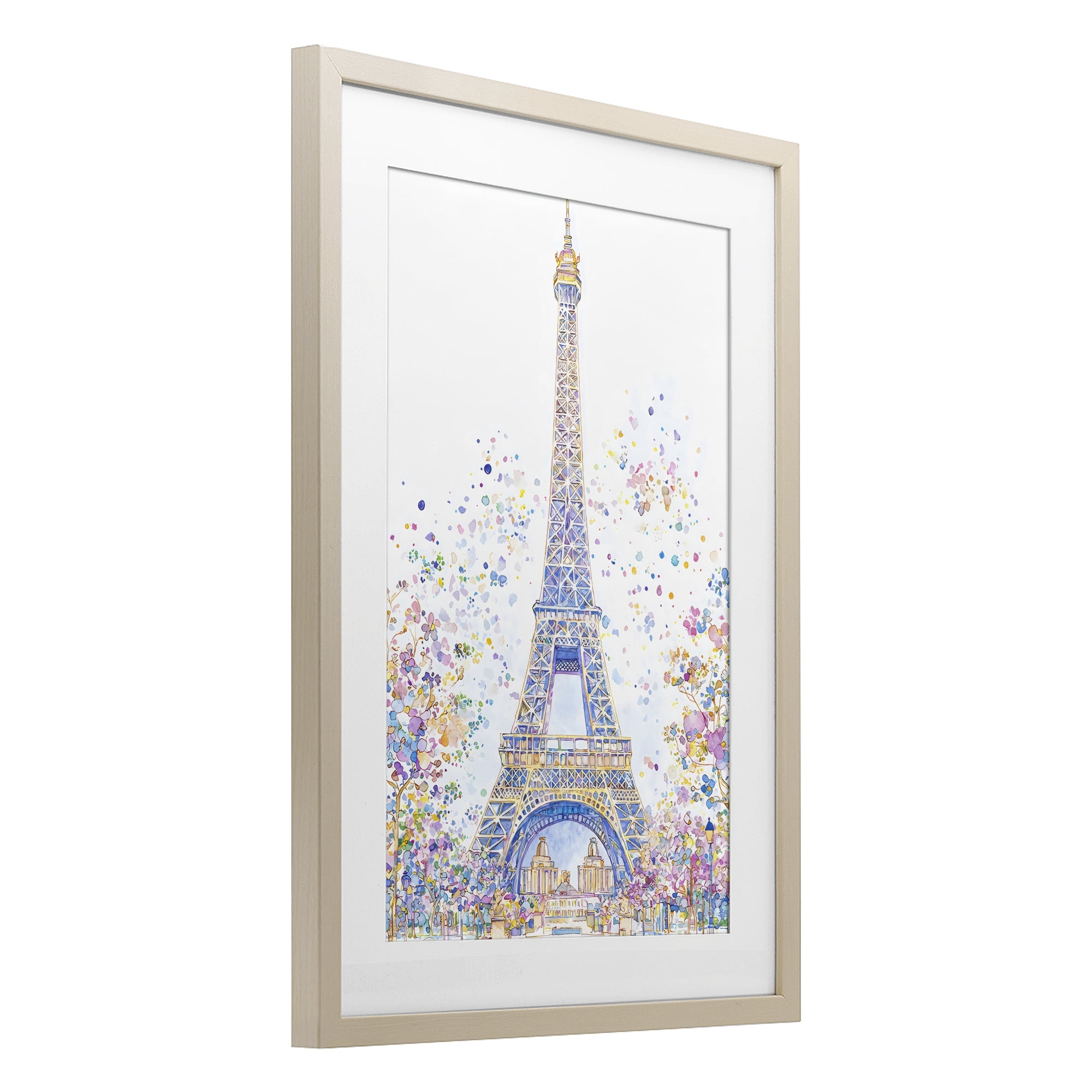 Stupell Industries Colorful Eiffel Tower Birch Framed Print Under Glass, design by Creative Studio