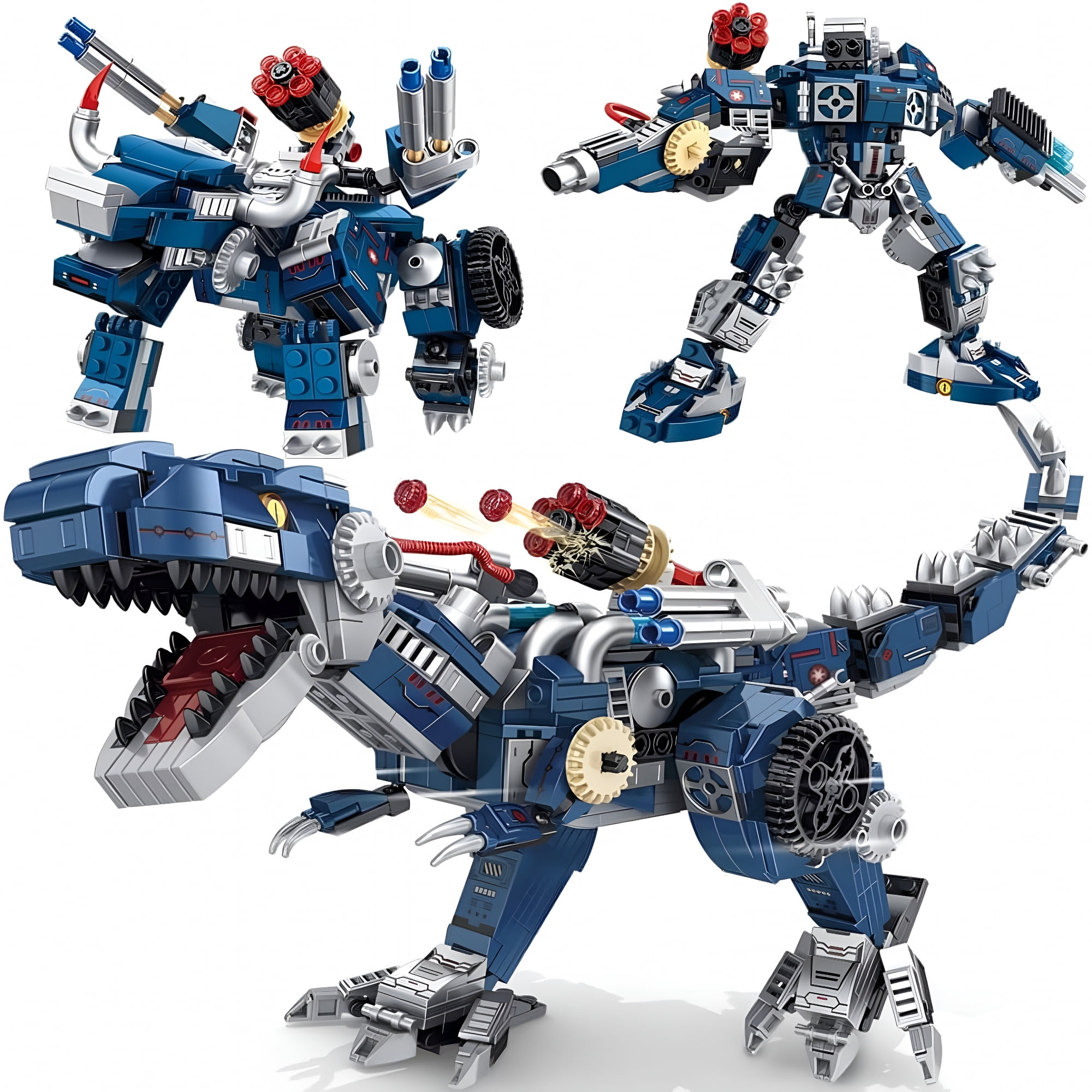 BESTSKY 2026 New Transformed Dinosaur Building Blocks Set, 3-In-1 Tyrannosaurus Rex Construction Model, Stem Construction Toys for Boys Ages 7-14, 811 Pieces