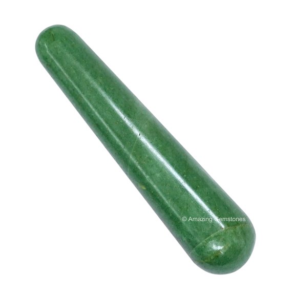 Green Aventurine Crystal Wand Massage Stick (Smooth)