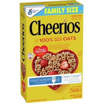 Original Cheerios Heart y Cereal, 18 OZ Family Size Cereal Box