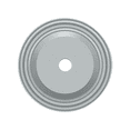thumbnail image 2 of Deltana BPRC150U26D 11/2-Inch Diameter Solid Brass Base Plate for Knobs, 2 of 2
