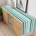 thumbnail image 4 of Green Stripe Table Runner - 36 Inch Long, Kitchen Dining Table Runner Dresser Scarves, Gradient Geometric White Vertical Striped Farmhouse Decor for Coffee Tables Wedding Party Banquet, 4 of 8
