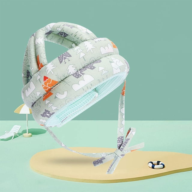 Casco para bebé, caminar, aprender a caminar, arneses suaves, cómodos juegos, gorros protectores de esponja para bebés libre, ños Verde Hugo Casco de seguridad infantil