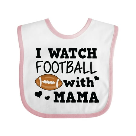 

Inktastic I Watch Football with My Mama Gift Baby Boy Bib