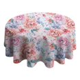 thumbnail image 4 of Pioneer Flower Floral Print Pattern Round Tablecloth 60"x60",Wrinkle Wipeable Table Cloth for Kitchen Dining Room Picnic Patio Party, 4 of 6