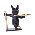 thumbnail image 1 of GUOOL Mignon Chien Statue Plateau de Rangement Porte-Clé Plateau de Fruits Résine Figurine Sculpture Bureau Noir, 1 of 9