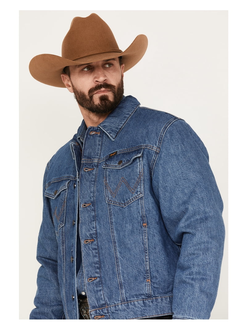 Wrangler Men's Serape Lined Denim Jacket Blue XX- - Walmart.com