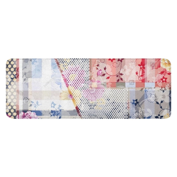 Pioneer Flower Floral Print Pattern Kitchen Rug Mat,Kitchen Runner Rugs Non Skid Washable,Decorative Kitchen Floor Mats for Kitchen,Sink,Laundry,17"x47.2"