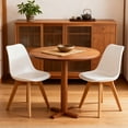thumbnail image 3 of Dining Chairs Set of 4, Modern Kitchen Chairs, Upholstered Dining Room Seats with Sturdy Wooden Legs, High-Density Sponge Cushion and PU Leather for Restaurant Hotel, White, 3 of 11