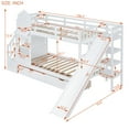 thumbnail image 2 of Harper & Bright Designs Stairway Twin Bunk Bed with Slide, Twin over Twin Castle Wooden Bedframe with Storage Staircase and Drawers for Boys Girls, White, 2 of 19