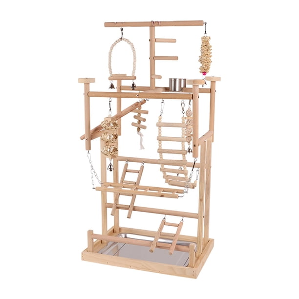 Soporte de juego para loros, percha para loros, parque infantil, escalera, centro de actividades para aves, soporte para juegos de pájaros, soporte de