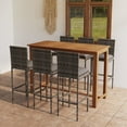 thumbnail image 1 of vidaXL 7 Piece Garden Bar Set with Cushions Grey, 1 of 5