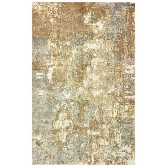 Oriental Weavers Formations Hand-made Area Rug - 70003 - 9' x 12' - in Grey/ Brown - Modern Style, Hand-Made Viscose Rugs, Dining, Living Room Rug