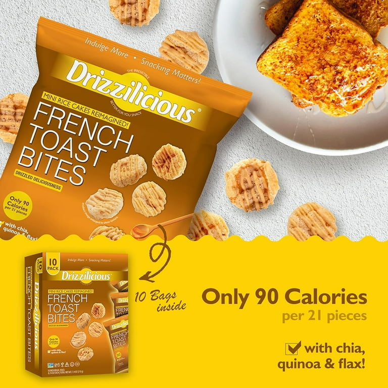 Drizzilicious Mini French Toast Rice Cakes Healthy Vegan Snack 90