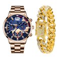 thumbnail image 1 of Reloj de negocios con correa de acero inoxidable de moda para hombre, manecillas luminosas y calendario, reloj de cuarzo, 1 of 6
