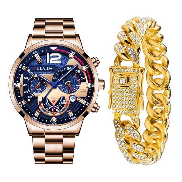 Reloj de negocios con correa de acero inoxidable de moda para hombre, manecillas luminosas y calendario, reloj de cuarzo