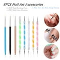 thumbnail image 4 of 8pcs Dotting Pens with Nail Painting Brushes, Nail Art Design Tools, 4 of 6