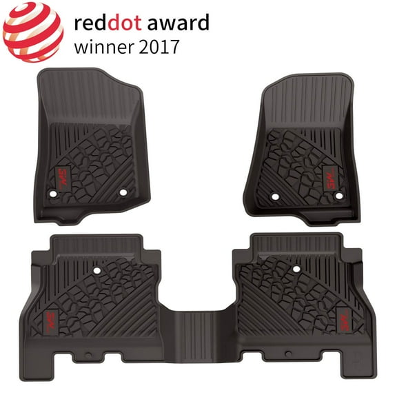 3W Floor Mats for Jeep Wrangler JL 2018 2019 2020 - Heavy Duty Protection Custom Fit Floor Liners All Weather Odorless TPE Car Floor Carpet 1st & 2nd Row for JL Limited 4 Doors (Not for JK), Black