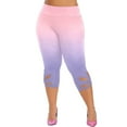 thumbnail image 5 of Jsaierl Plus Size Capri Leggings for Women 2024 Casual Summer Cropped Pants Stretch Slimming Workout Yoga Pants Hollow Out Leggings, 5 of 7