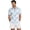 Blue Peony Flower, variant on Xixirimido Cat Mountain Plum Blossom Print Men's Cuban Collar Linen Shirt, Short Sleeve Casual Button Down Summer Beach Vacation Shirts, Medium