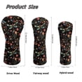 thumbnail image 6 of Uorisanigo Golf Club Covers Driver Cover Fariway Wood Headcovers Hybrid Head Covers, Flower Dragonfly Golf Accessories, Golfer Gifts for Men & Women, Set of 3, Easy to Use, 6 of 7