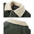 thumbnail image 4 of HOW'ON Men's Winter Casual Sherpa Lined Jacket Multi Pockets Quilted Warm Coat Army Green L, 4 of 7