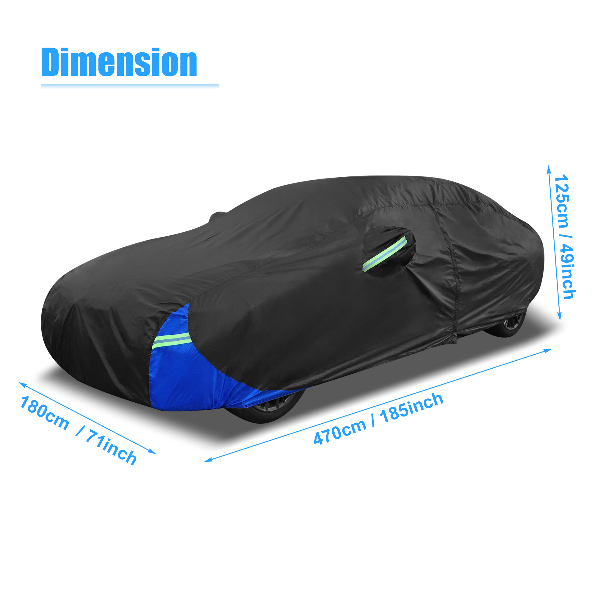 Unique Bargains 3L Car Cover for Outdoor Rain Sun Protection Universal for Sedan 178"-185"