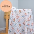 thumbnail image 2 of LollyBanks 100% Cotton Muslin Swaddle Blanket, Gentle and Soft Baby Blankets for Boys and Girls, Lightweight 47 x 47 Inches Newborn Receiving Blanket, Newborn Essentials (Animal Skate Print), 2 of 7