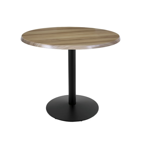 Indoor/Outdoor 36" Tall OD214 Black Table Base with 22" Diameter Foot and 36" Diameter Indoor/Outdoor Natural Top by the Holland Bar Stool Co.