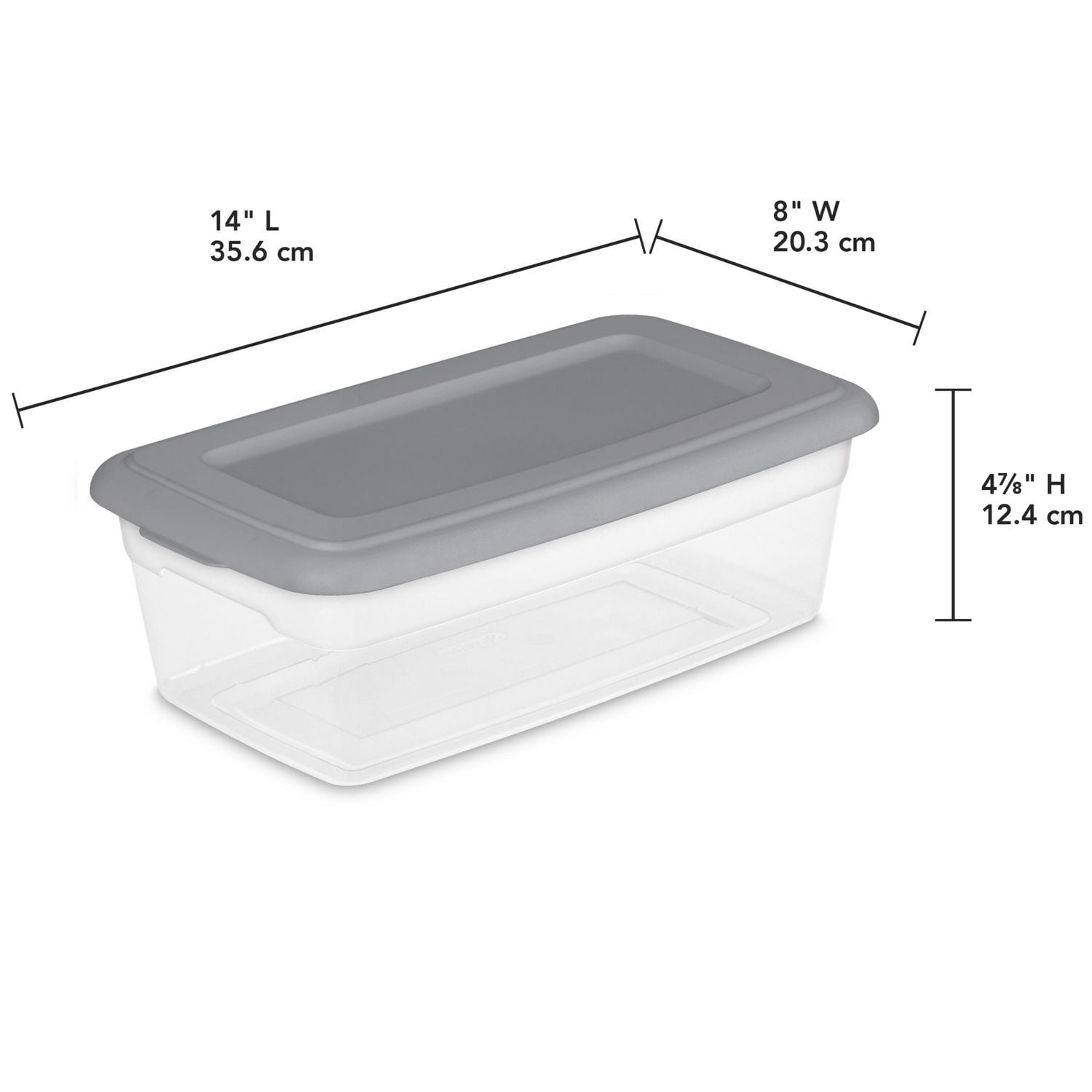 Sterilite Set Of (10) 5.7L Boxes - Grey, Sterilite Set Of (10) 5.7L Boxes - Grey