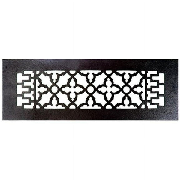 14'' x 4'' Cast Iron Decorative Grille - Black