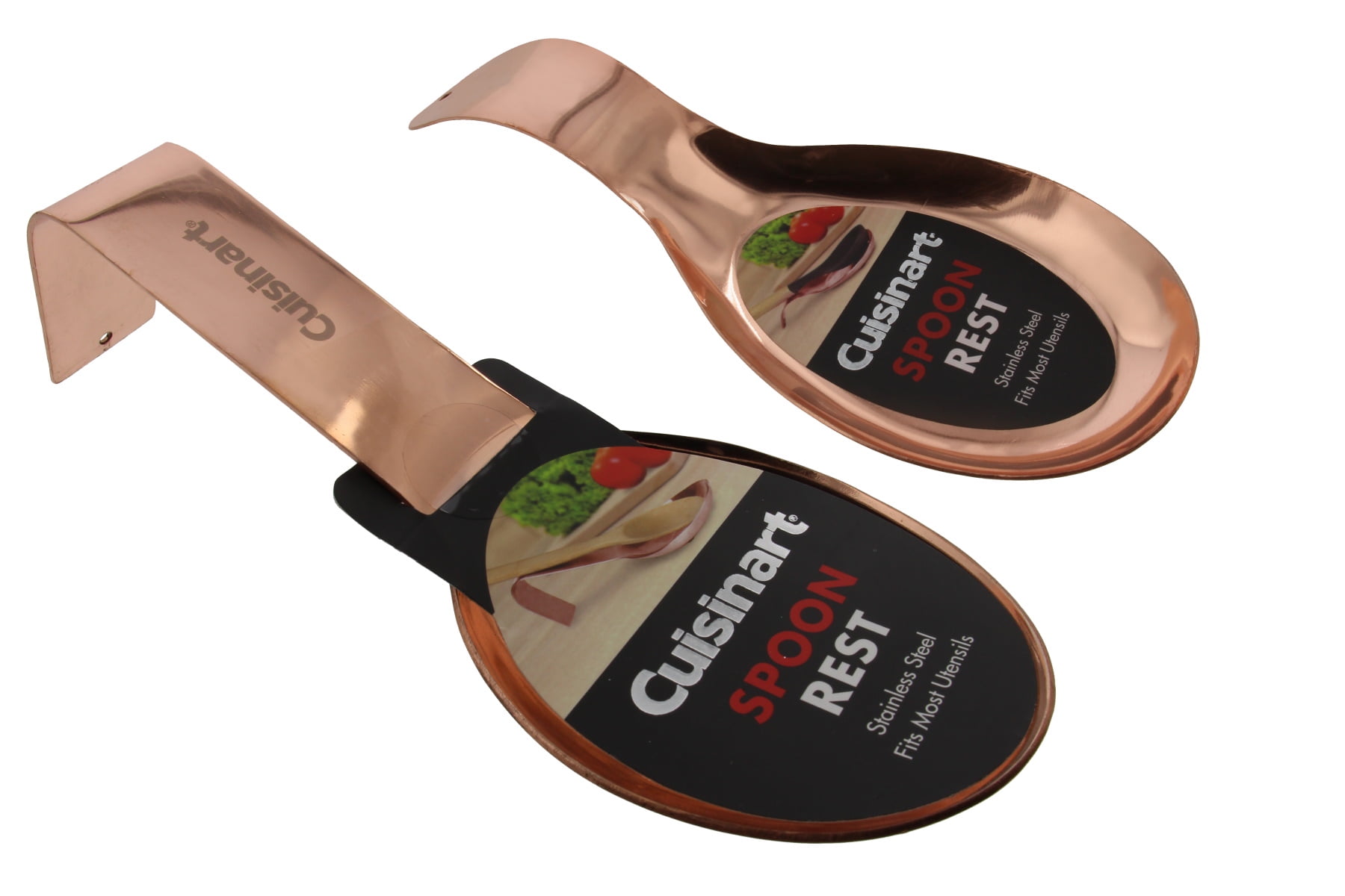 Cuisinart Stainless Steel Spoon Rest, 2pk- Large and Medium, Modern Design Spoon Rests for 