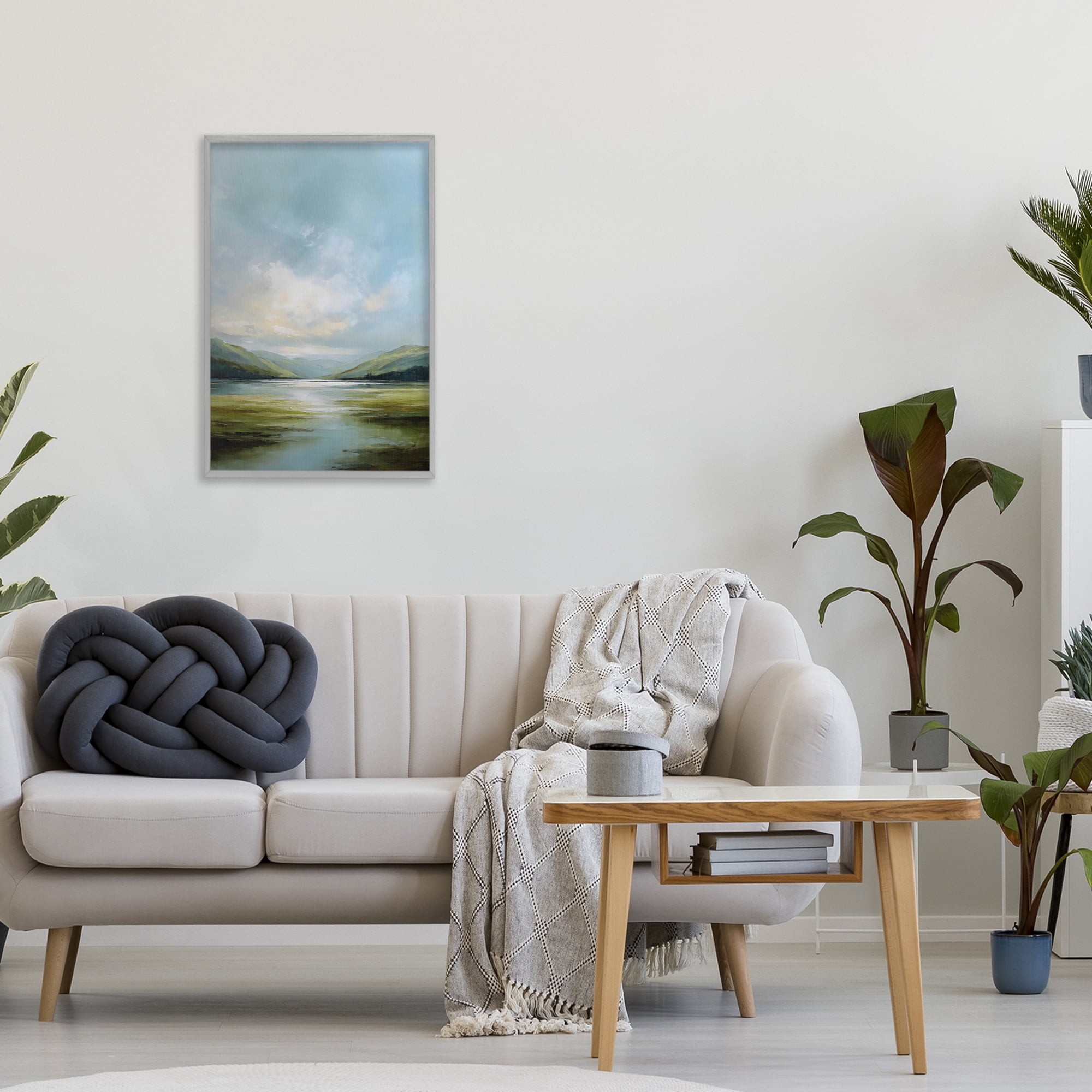 Stupell Industries Here Comes Sun over Valley Gray Framed Giclee Art, design by Petal Prints Design