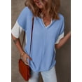 thumbnail image 3 of Camisa Dokotoo Fluffy Touch de punto gofrado con cuello en V para mujer, 3 of 6