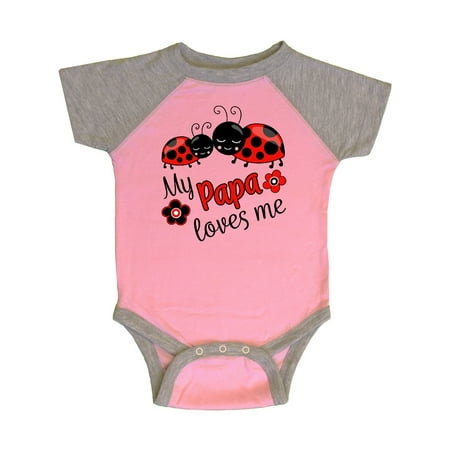 

Inktastic My Papa Loves Me with Cute Ladybugs Gift Baby Boy or Baby Girl Bodysuit